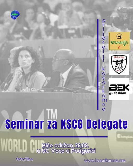 Seminar za Delegate KSCG održaće se 26.09.2025.godine u Podgorici